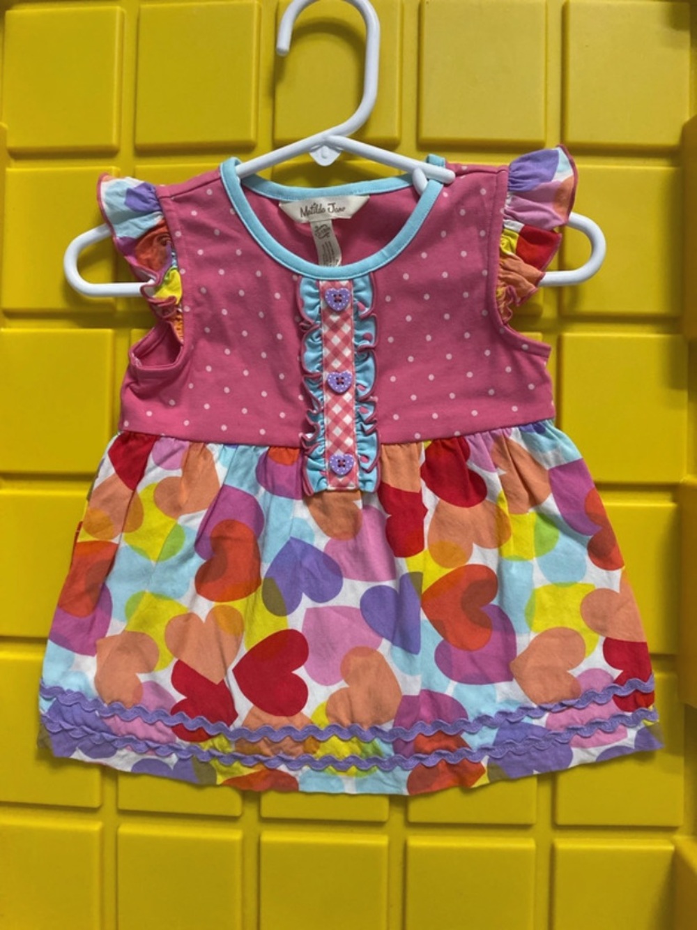 Matilda Jane Pink & Multicolor Heart Print Girls Dress